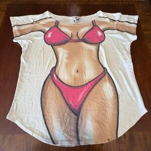 Peace Bikini Body Illusion Graphic T Shirt Novelty Costume Tee
